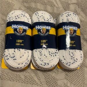3 Pairs Howies Hockey 120” White Skate Laces Brand New